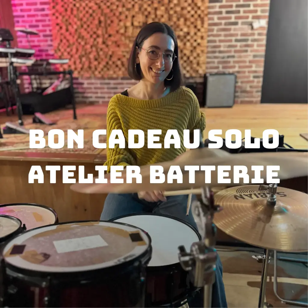 BON CADEAU ATELIER BATTERIE SOLO (POUR 1 PERSONNE)